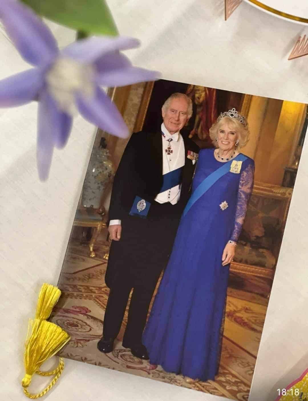 Peggy's card from King Charles and Queen Camilla